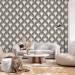 Bold Art deco wallpaper, black and white fans