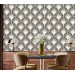 Bold Art deco wallpaper, black and white fans