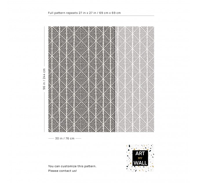 Black and white geometric wallpaper Abstract wall covering