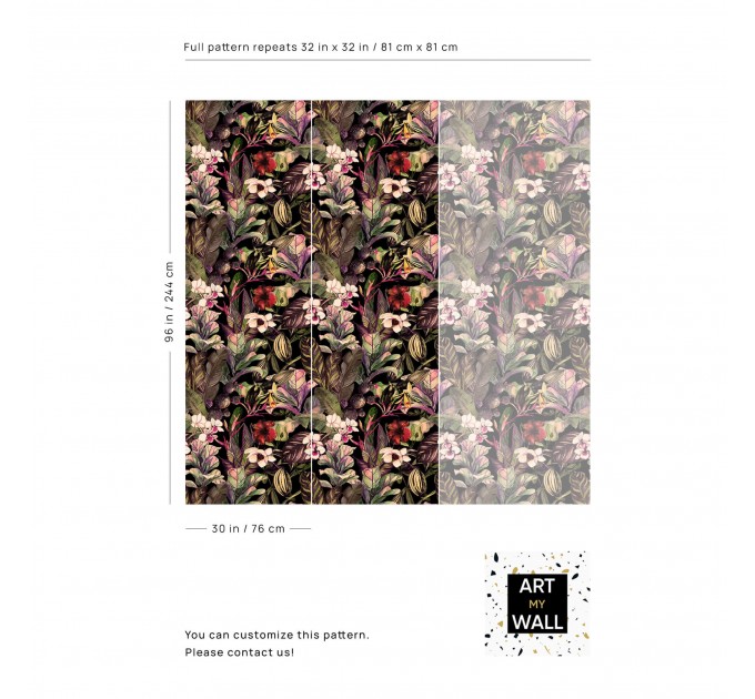 Vibrant tropical wallpaper, exotic flowers and plants
