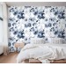 Floral wallpaper watercolor blue white flowers