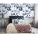 Floral wallpaper watercolor blue white flowers