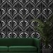 Art deco wallpaper fans black and white