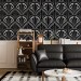 Art deco wallpaper fans black and white