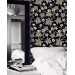 Dark floral wallpaper botanical flowers and leaves