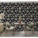 Dark floral wallpaper botanical flowers and leaves