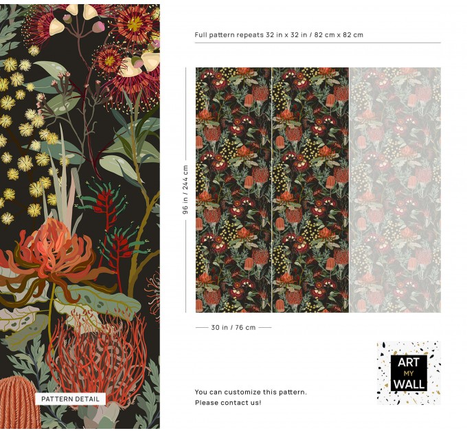 Dark botanical wallpaper mushroom Fairy whimsical design