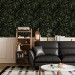 Dark botanical wallpaper leaves and herbs