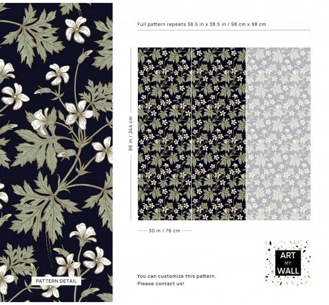 Dark floral wallpaper botanical flowers and leaves