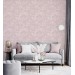 Minimalist floral wallpaper, linear flowers on mauve pink