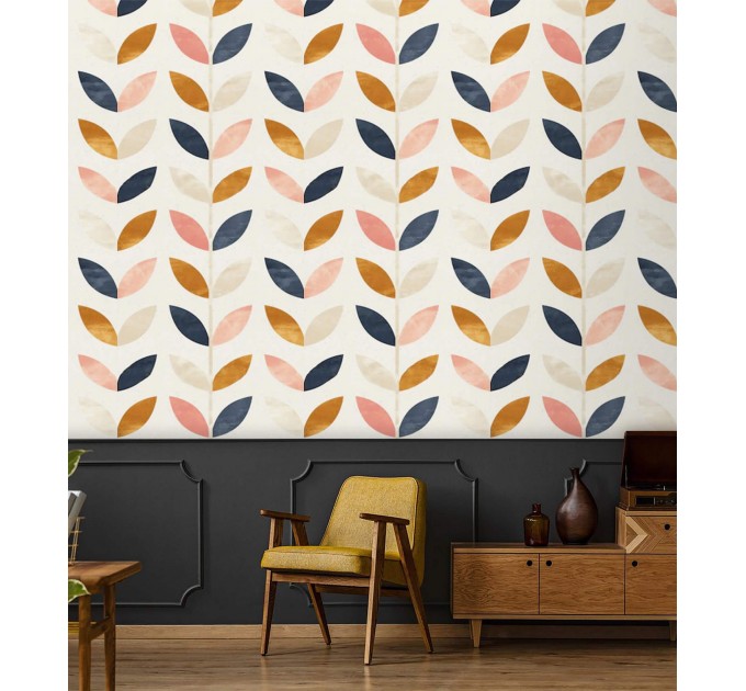 Boho wallpaper abstract leaves minimalist pattern