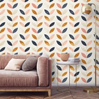 Boho wallpaper abstract leaves minimalist pattern