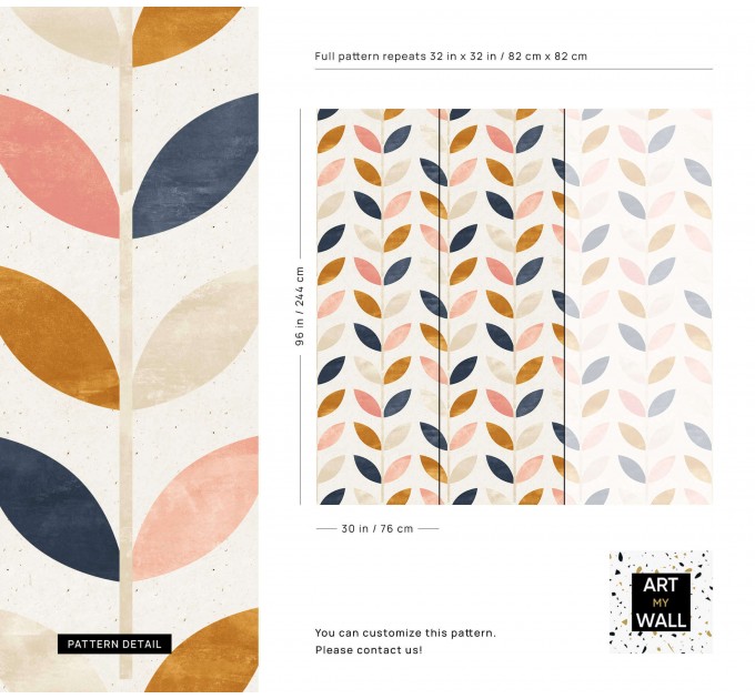 Boho wallpaper abstract leaves minimalist pattern