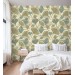 Botanical wallpaper with linear ginkgo leaves