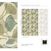 Botanical wallpaper with linear ginkgo leaves