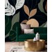 Large leaves wallpaper mural Abstract shapes