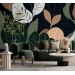 Large leaves wallpaper mural Abstract shapes