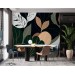 Large leaves wallpaper mural Abstract shapes