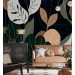 Large leaves wallpaper mural Abstract shapes