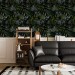 Dark botanical wallpaper moody leaves design