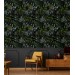 Dark botanical wallpaper moody leaves design