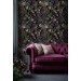 Dark floral wallpaper herbs and wildflowers