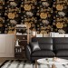 Dark floral wallpaper moody vintage design with flowers