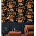 Dark floral wallpaper moody vintage design with flowers