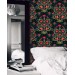 Dark floral wallpaper, moody vintage botanical decor