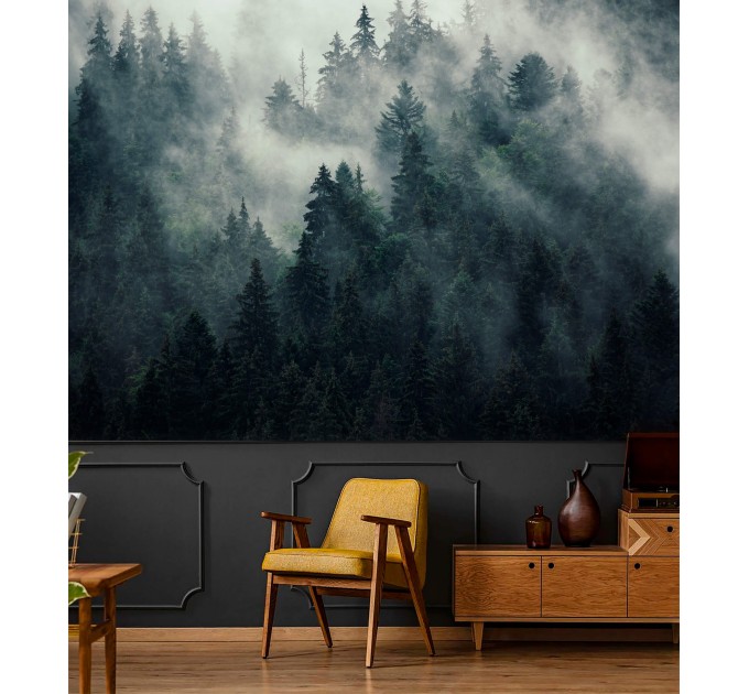 Foggy forest wallpaper Nature landscape mural