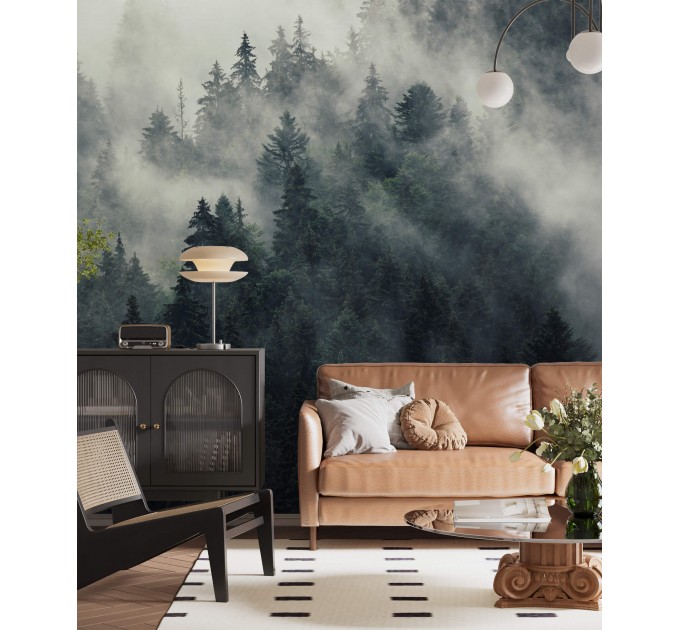 Foggy forest wallpaper Nature landscape mural