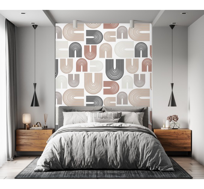 Minimalist neutral wallpaper abstract geometric lines