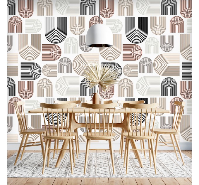 Minimalist neutral wallpaper abstract geometric lines