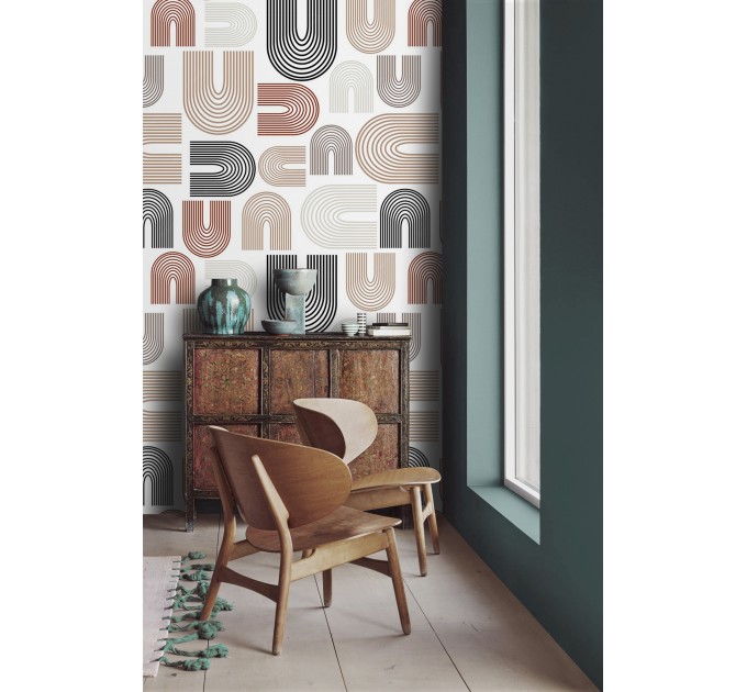 Minimalist neutral wallpaper abstract geometric lines