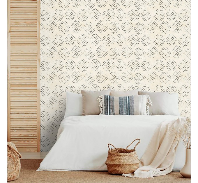 Boho minimalist wallpaper neutral circles