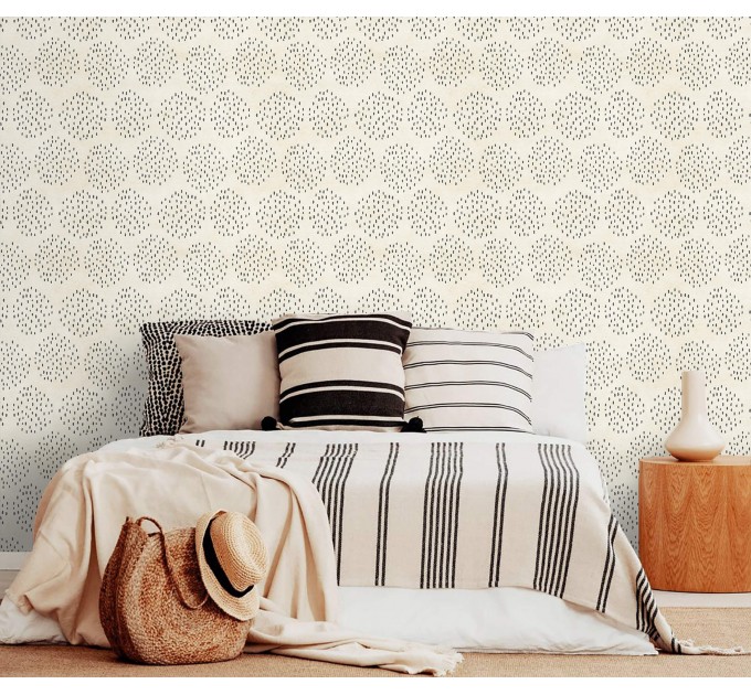 Boho minimalist wallpaper neutral circles
