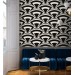 Art deco wallpaper black and white fans