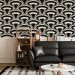 Art deco wallpaper black and white fans