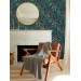 Dark floral wallpaper, accent wall wildflowers
