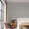 Geometric wallpaper art deco design, black and white pattern