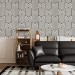Geometric wallpaper art deco design, black and white pattern