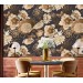 Dark floral wallpaper birds Elegant accent wallpaper