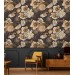 Dark floral wallpaper birds Elegant accent wallpaper