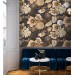Dark floral wallpaper birds Elegant accent wallpaper