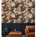 Dark floral wallpaper birds Elegant accent wallpaper