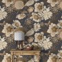 Dark floral wallpaper birds Elegant accent wallpaper