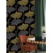 Dark botanical wallpaper with large ginkgo leaves