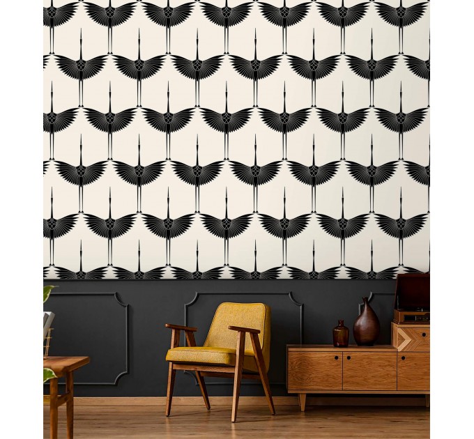 Wallpaper cranes Japanese style wallpaper herons