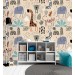 Cute animals wallpaper, kids bedroom wall decal