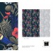 Tropical wallpaper with birds Dark blue maximalist wallpaper